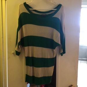 Green and tan sweater